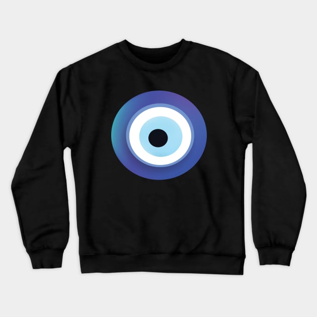 Evil Eye Greek Symbol Of Protection Artistic Blue Crewneck Sweatshirt by ProjectX23 Orange